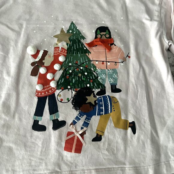 Next Christmas kids pom pom tee & legging set sz 4-5 - Picture 2 of 6